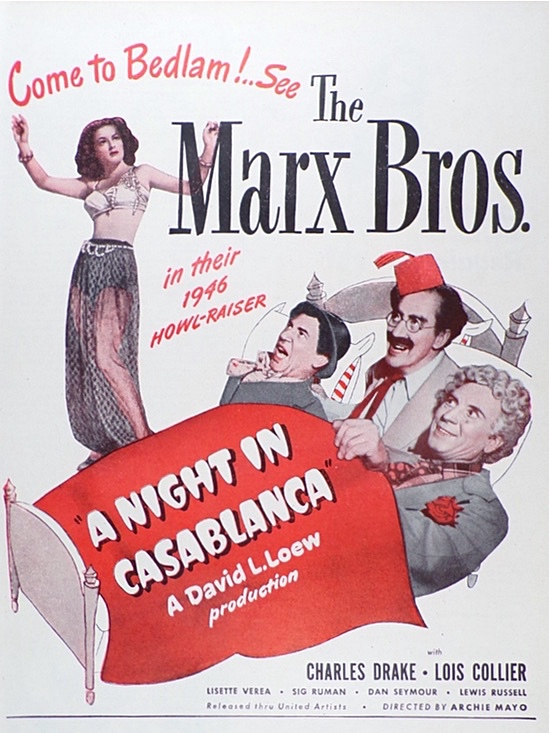 1946 Vintage Movie Ad ~ Marx Bros. ~ A Night in Casablanca