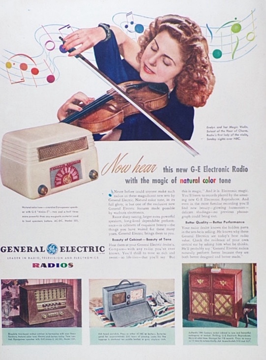 1946 Vintage G.E. Radio Ad ~ Art Deco Model 101