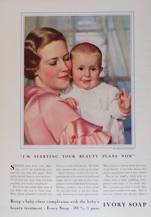 1933 Ivory Soap Ad ~ Starting Baby's Beauty Plans Now