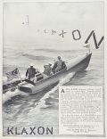 1910 Antique Klaxon Horn Ad ~ On a Boat