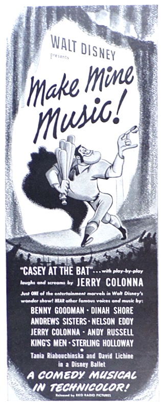 1946 Movie Ad ~ Disney's "Make Mine Music!"
