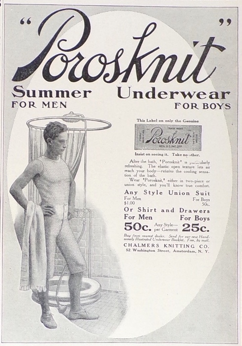 1910 Porosknit Mens Summer Underwear Ad