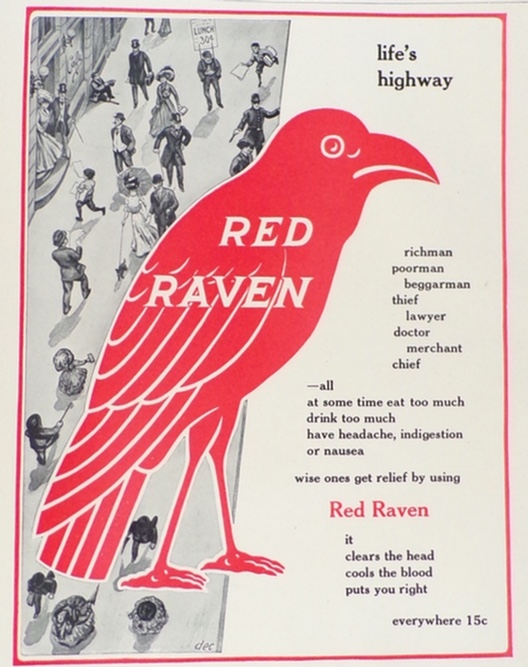 1910 Red Raven Aperient Ad ~ Quack Medicine