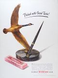 1946 Clark's Teaberry Gum Ad ~ Canadian Goose Pen Desk Set