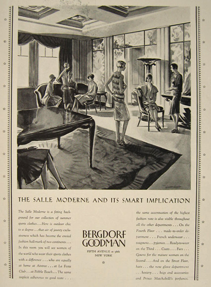 1929 Bergdorf Goodman Ad ~ The Salle Moderne