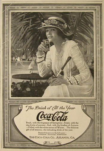 1917 Coca Cola Coke Ad ~ Lady Tennis Player