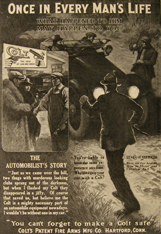 1917 Colt Firearms Revolver Ad ~ Automobilist's Story