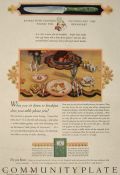 1930 Community Plate Silverware Ad ~ Bird of Paradise in Green