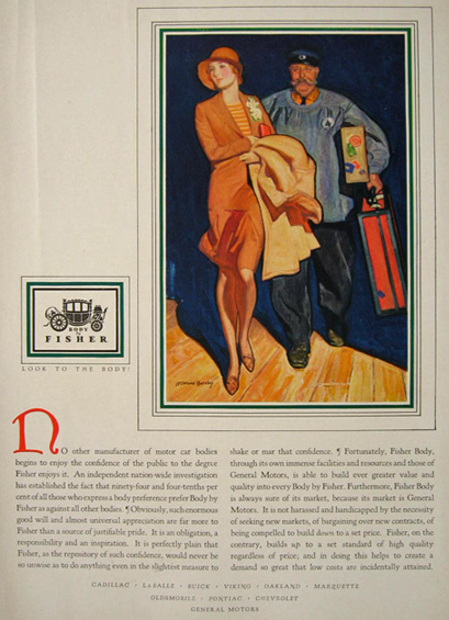 1929 Body by Fisher Ad ~ McClelland Barclay