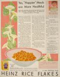 1930 Heinz Rice Flakes Cereal Ad ~ Happier Meals