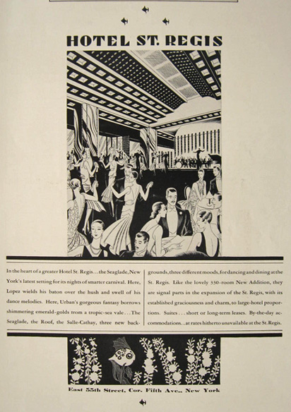 1929 Hotel St. Regis Ad ~ The Seaglade
