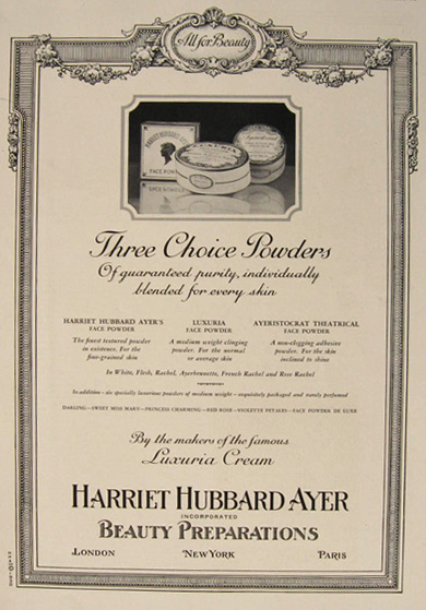 1930 Harriet Hubbard Ayer Face Powder Ad