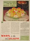 1930 Knox Gelatine Ad w/ Recipes ~ Bridge Party