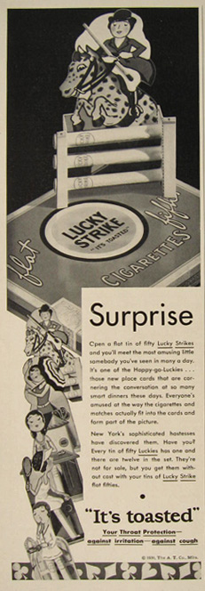1930 Lucy Strike Cigarette Ad ~ Happy-Go-Luckies