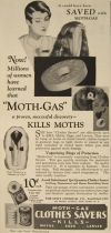 1930 Moth Gas Clothes Savers Ad