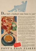 1930 Post Bran Flakes Ad ~ Half a Husband