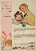 1930 Kellogg's Rice krispies Cereal Ad ~ The "Talking" Cereal