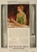 1930 Rogers Bros. Silverware Ad ~ Silhouette Pattern