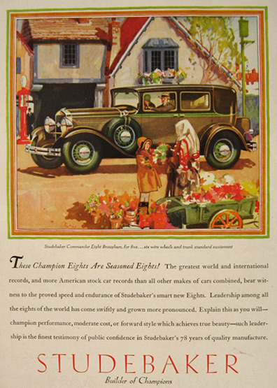 1930 Studebaker Commander Eight Brougham Ad