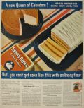 1935 Swans Down Cake Flour Ad ~ Sponge Loaf Recipe
