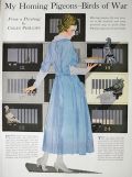 1918 Coles Phillips Print ~ Woman with Homing Pigeons