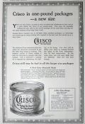 1917 Crisco Shortening Ad ~ War Time Cornbread Recipe