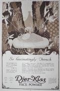 1918 Djer Kiss Ad ~ Fascinatingly French ~ Sepia Print