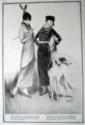 1918 Hickson Fashion Print ~ Women with Borzoi Hound