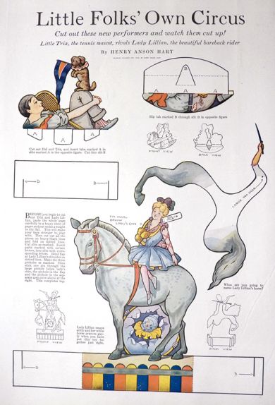 1918 Little Folks Own Circus Cut-Outs Paper Dolls ~ Bareback Rider