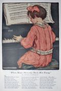 1918 Jessie Willcox Smith Print with Verse ~ Child at Piano