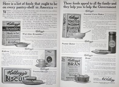 1918 WWI Kellogg's Food Ad ~ Help the Government