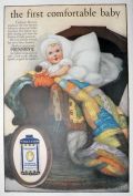 1918 Mennen's Baby Powder Ad ~ Beautiful Art ~ Colorful Quilt