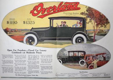 1916 Overland Touring Sedan Ad
