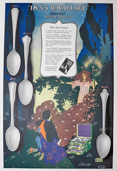 1916 Wallace Silverplate Ad ~ Athena, Arlington, Laurel