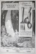1917 Wallace Silverware Ad ~ Athena, Hudson ~ Franklin Booth Art