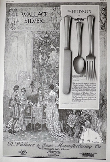 1918 Wallace Silverware Ad ~ Hudson ~ Franklin Booth