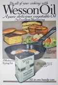 1918 Wesson Oil Ad ~ Linn Ball Art ~ Fried Eggs