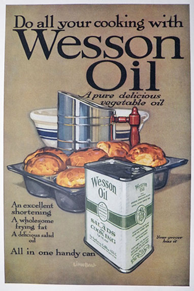 1918 Wesson Oil Ad ~ Linn Ball Art
