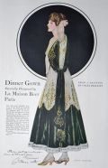 1916 Original Coles Phillips Fashion Print ~ La Maison Beer Paris Dinner Gown