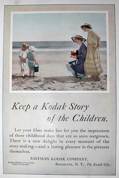 1916 Kodak Ad ~ Story of the Children ~ Kids on Beach