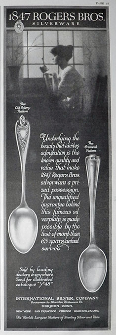 1916 Rogers Bros Silverware Ad ~ Old Colony & Cromwell