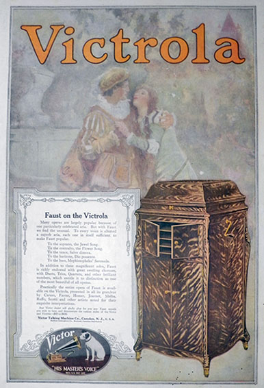 1916 Victor Victrola Ad ~ Faust on the Victrola