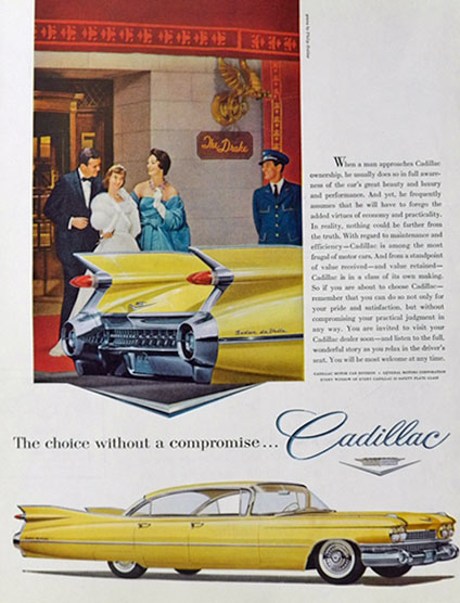 1959 Cadillac Sedan DeVille Ad ~ Drake Hotel