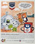 1959 Chevron Gas Ad ~ Hy Finn ~ Aliens in Spaceship