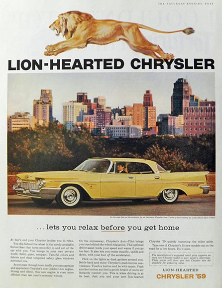 1959 Chrysler New Yorker Ad ~ Lets You Relax