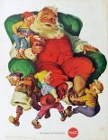 1960 Coca Cola Coke Ad ~ Santa & His Elves