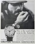 1957 Croton Nivada Grenchen Watch Ad ~ The Antarctic