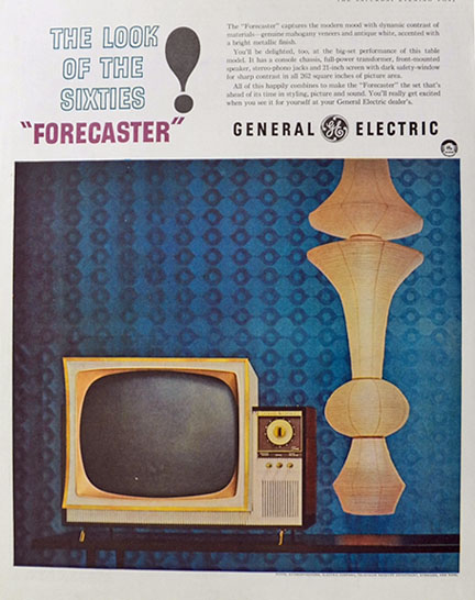 1959 GE "Forecaster" Television TV Ad ~ The Look of the 60's