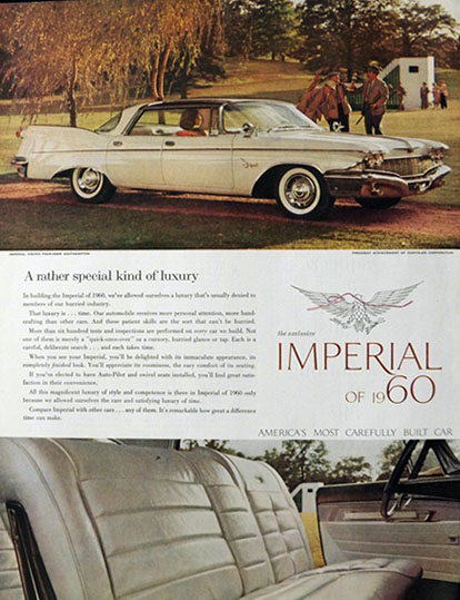 1960 Chrysler Imperial Crown Ad ~ Special Kind of Luxury