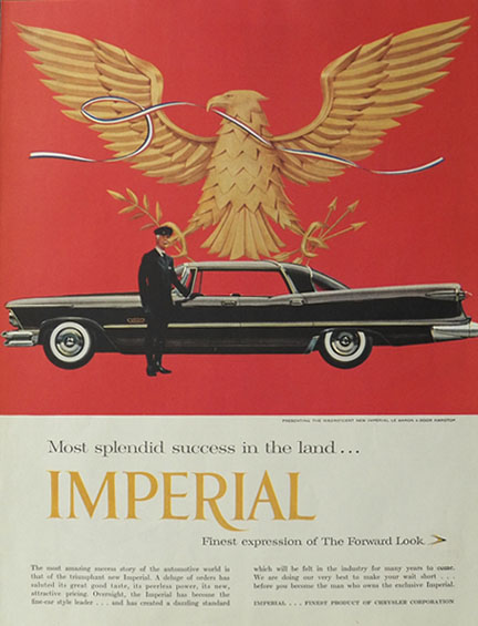 1957 Chrysler Imperial Le Baron Ad ~ Splendid Success
